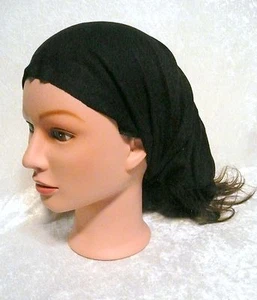 Plain BLACK Tube Scarf Bandana Head Face Mask Neck Gaiter Snood Headwear Hot! - Picture 1 of 3