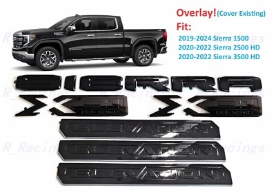 Overlay Gloss black X31 Off Road Sierra Elevation Emblem 2019+ 1500 2500HD3500 - Image 1 of 4