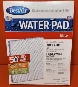 BestAir Water Pad Elite A35W Humidifier Wick Filter Case of 6 Filters A35W-PDQ-6 - Picture 1 of 6