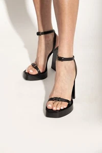 Saint Laurent YSL plateau nero pelle tacco 11667G EU 38,5 UK 5,5 US 8,5 - Foto 1 di 8
