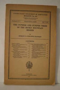 Cypress & Juniper Trees Rocky Mountain Region George Sudworth PB - Imagen 1 de 3