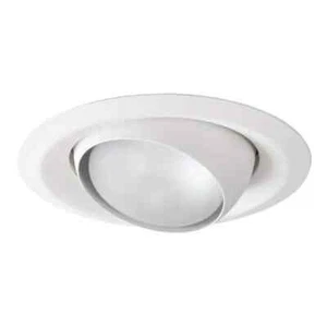 HALO E26 Series 6 in. White Recessed Ceiling Light Fixture Trim with Adjustable - Picture 1 of 3
