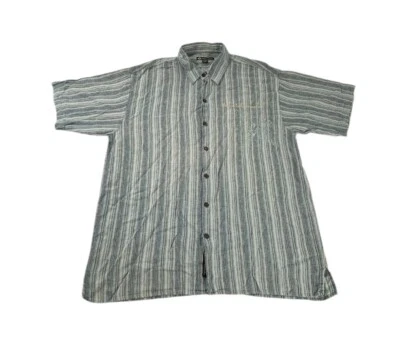 Duke Kahanamoku Shirt Mens XL Hemp Cotton Striped Button Up Hawaiian Surf - Image 1 of 4