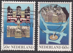 1982 Netherlands SC# 647-648 - Royal Palace, Dam Square, Amsterdam - Used -1 - Picture 1 of 2