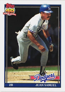 1991 - Topps --- Juan Samuel -- Card # 645 --- Los Angeles Dodgers - Picture 1 of 2