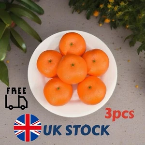 3 Artificial Orange Decorative Realistic Plastic Fruit New 3pcs Free P&P - Picture 1 of 7