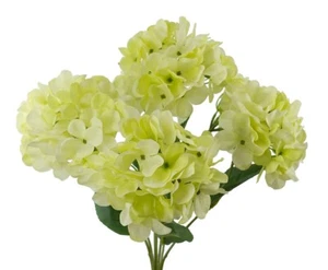 6 Pcs Artificial Silk Real Touch Hydrangea 50cm Stem -OffWhite Green For Decor - Picture 1 of 3