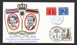 1966  NETHERLANDS  GERMANY SOUVENIR COVER - Picture 1 of 1