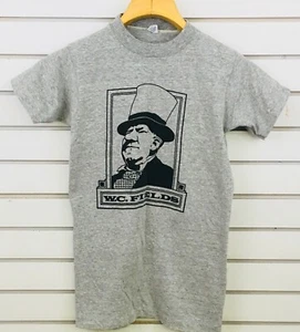 Vtg Artex W.C. Fields T-Shirt Adult S (34-36) Tee Shirt Heather Gray XS Fit - Picture 1 of 4