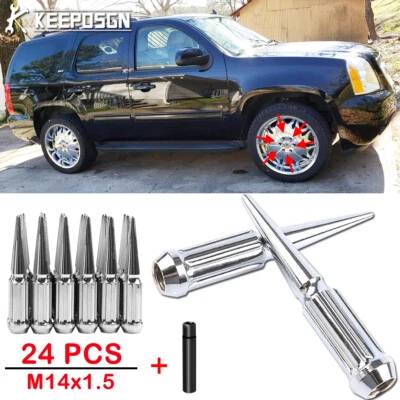 Tuercas de clavo de rueda M14x1,5 de extremo cerrado de 4,4" para GMC Yukon XL GMT 800/900/K2/T1 Foto 1 de 4