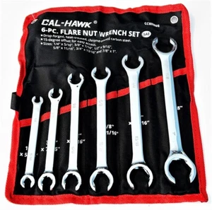 6pc CALHAWK PROFESSIONAL FLARE NUT LINE WRENCH SET SAE - Picture 1 of 2