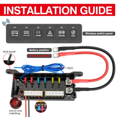 Fit Dodge RAM 1500 2009-2018 6 Gang ON/OFF Switch Panel Circuit Control Box 24V - Image 1 of 4