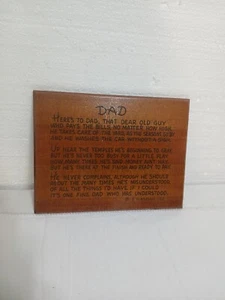 Dad Plaque Wood Sign Made From Giant Redwood Tree Saying Poem - Picture 1 of 10