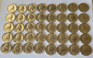 1955-D WASHINGTON Quarter 25c Cents Silver 40-COIN Lot Gem/Choice BUnc ~ BU Roll - Picture 1 of 22