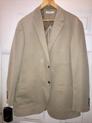 TravelSmith L cotton canvas travel khaki sportcoat jacket   - Image 1 of 4