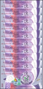 Vanuatu 500 Vatu, 2017, P-20, UNC Commemorative, Polymer, X 10 PCS - Picture 1 of 2