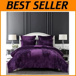 Lavender King Comforter Set, Velvet & Microfiber - Picture 1 of 8