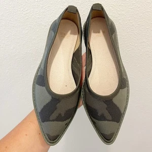 Louise Et Cie grün Camouflage waschbar Strick spitz zulaufend Slipper Celete Ballerinas Größe 5 - Bild 1 von 8