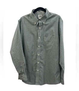 LL Bean Dress Shirt  Sz XL Green Check Wrinkle Free Button-Down Business  Men - Picture 1 of 3