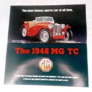 Franklin Mint Brochure Only 1948 MG TC Collectible Model Sports Car - Picture 1 of 4