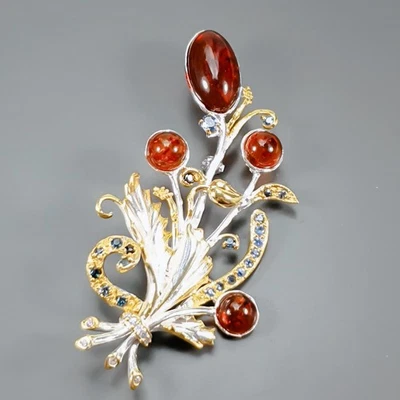 Broche ámbar natural joyería plata de ley 925/NB30529 Foto 1 de 4