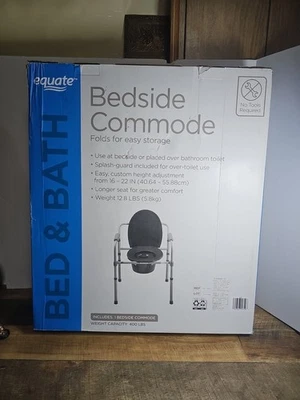 Equate Bedside Commode 400 Lb Capacity Brand New - Image 1 of 3