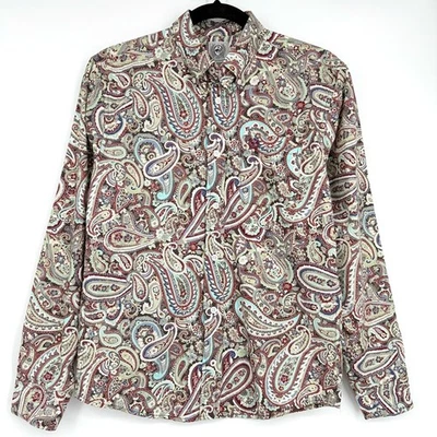 Camisa Top Occidental Cinch Paisley Con Botones Manga Larga Talla L 12 Foto 1 de 4
