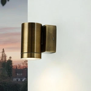 Moderne Wandleuchte aus Messing IP64 GU10 Außen Strahler Down Spot Haus Fassade - Bild 1 von 9