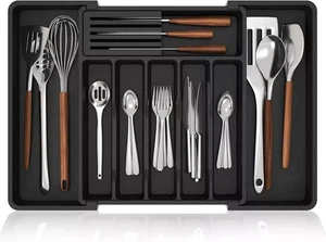 Extendable Cutlery Tray Drawer Organiser Insert For Kitchen Utensils Storage - Picture 1 of 8