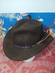 Vintage Naturalist Wollfilz braun Cowboy Hut Made in USA Größe Large kostenloser Versand P - Bild 1 von 15