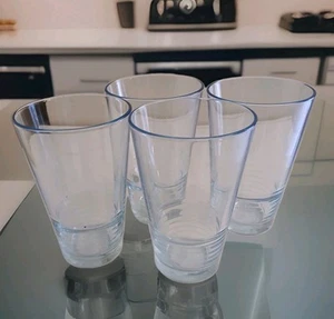 IKEA 4 Vanlig Tumblers Blue 11 oz Glasses Ringed Base Stackable Bulgaria - Picture 1 of 5