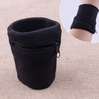 DWCX Schweißband Reißverschluss Fach Schweißarmband Armband Handgelenktasche qu