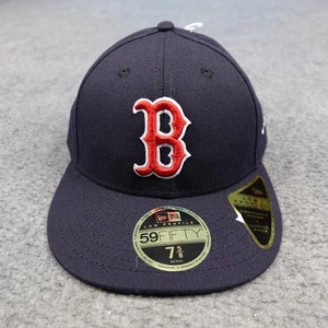 Boston Red Sox Hat Cap Fitted Men 7 5/8 MLB Baseball New Era 59Fifty Low Profile - Picture 1 of 13