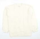 F&F Girls White Round Neck Polyester Pullover Jumper Size 14-15 Years Pullover