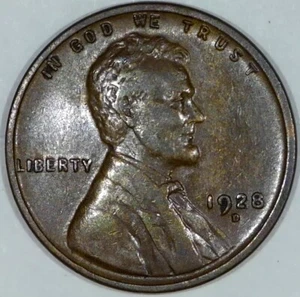 1928 D Lincoln Wheat One Cent 1c BETTER DATE COIN VF #J430 - Picture 1 of 2