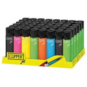 48 Accendini CLIPPER LARGE Jet Flame Shiny Antivento Turbo 1 Box - Foto 1 di 2