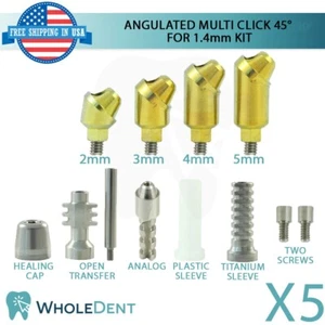 5x Angulated Multi Unit 45° 1.4mm Abutment Attachment Kit Internal Hex 2.42mm - Picture 1 of 8