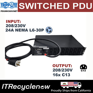 Tripp Lite 5.5kW Single-Phase Switched PDU LX 208/230V Outlets 16x C13 L6-30P