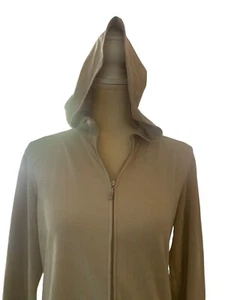 NY Jeans Hoodie Womens Small Tan Full Zipper Long Sl - Picture 1 of 7