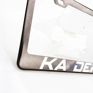KA Depot Custom Laser Engraved Stainless Steel License Plate Frame Black Chrome - Picture 1 of 12