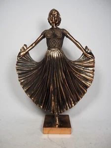 Atemberaubende Vintage Kaltguss Bronze Dame Figur 34 cm (vielleicht Demetre Chiparus) - Bild 1 von 17