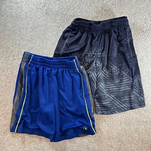 Champion lot of 2 boys shorts athletic blue small / grey large - Picture 1 of 6