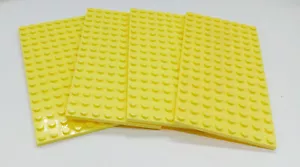 LEGO 8x16 GIALLO x 4 Piastra di base 8x16 BORCHIE (SPILLE) Nuovissima - Foto 1 di 4