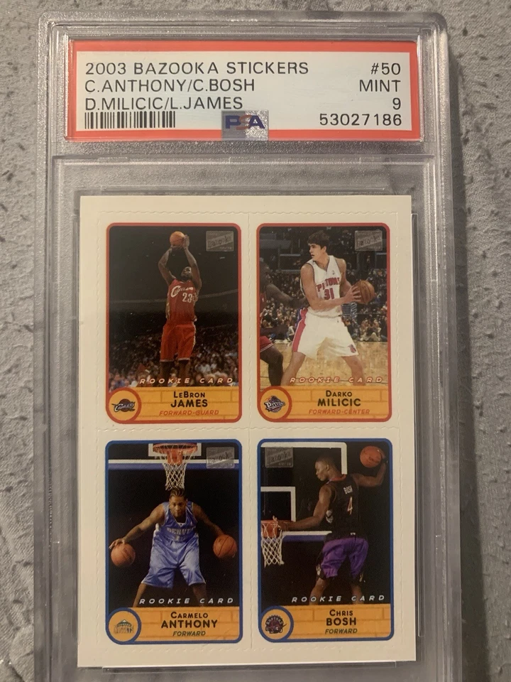 Pegatinas Lebron James Anthony Bosh - 2003 Topps Bazooka novato RC PSA 9 Foto 1 de 1