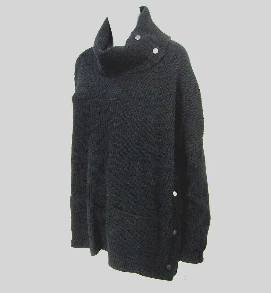 Vince Long Sleeve Cowl Neck sweater Size M Medium Wool/Yak Black Pockets - Image 1 of 4
