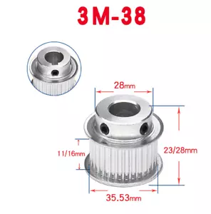 BF-type HTD-3M Timing Belt Pulley 38 Teeth Keyway Bore CNC Synchronous Wheel - Picture 1 of 15