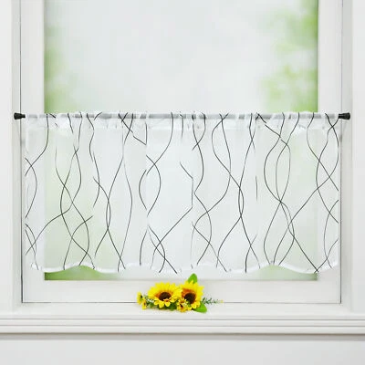 Scheibengardine Bistrogardinen Modern Küche Gardinen Vorhang Transparent Voile - Bild 1 von 4
