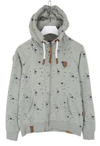 NAKETANO Hoodie Women's LARGE Full Zip Star Print Drawstrings Pockets - Picture 1 of 8