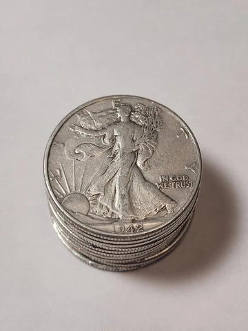 Lot of 10 Walking Liberty Half Dollar - 90% Silver Choose How Many Lots of 10 Cover