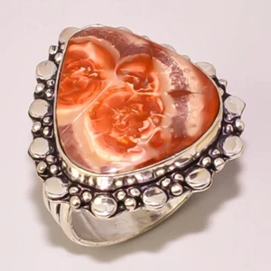 Red Jasper Vintage Look Jewelry 925 STERLING SILVER PLATED RING 9 - Picture 1 of 1